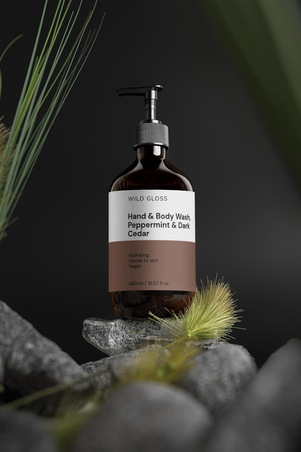 Hand & Body Wash, Peppermint & Dark Cedar